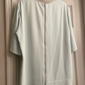 Everlane, zip back, short sleeve blouse